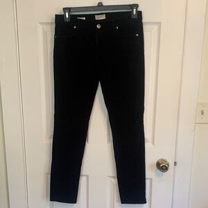 LOFT Black Velvet Trousers Modern Skinny Size 8